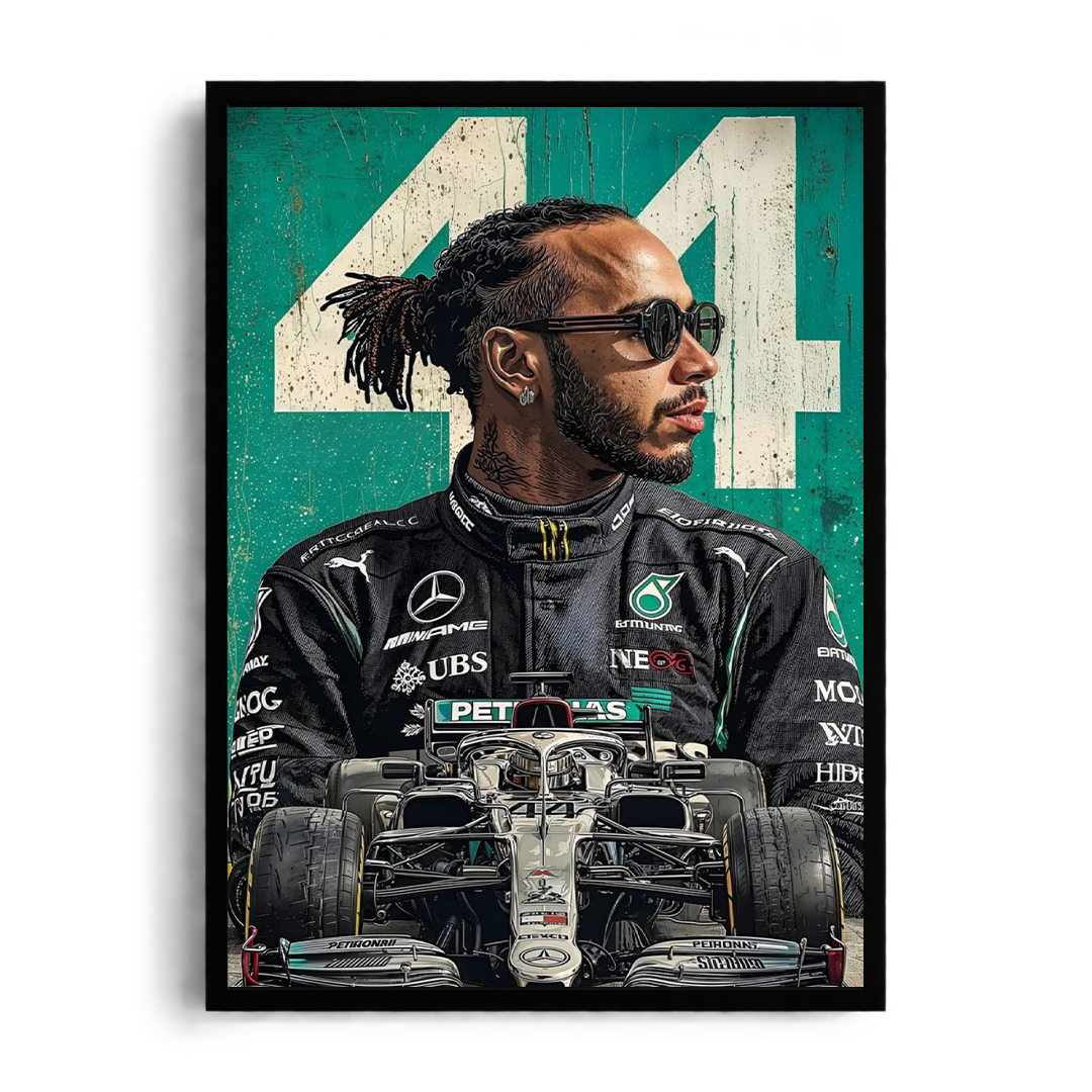 Lewis Hamilton 44 F1 Framed Art