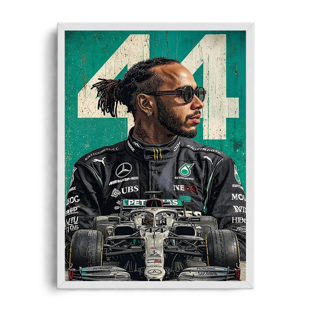 Lewis Hamilton 44 F1 Framed Art