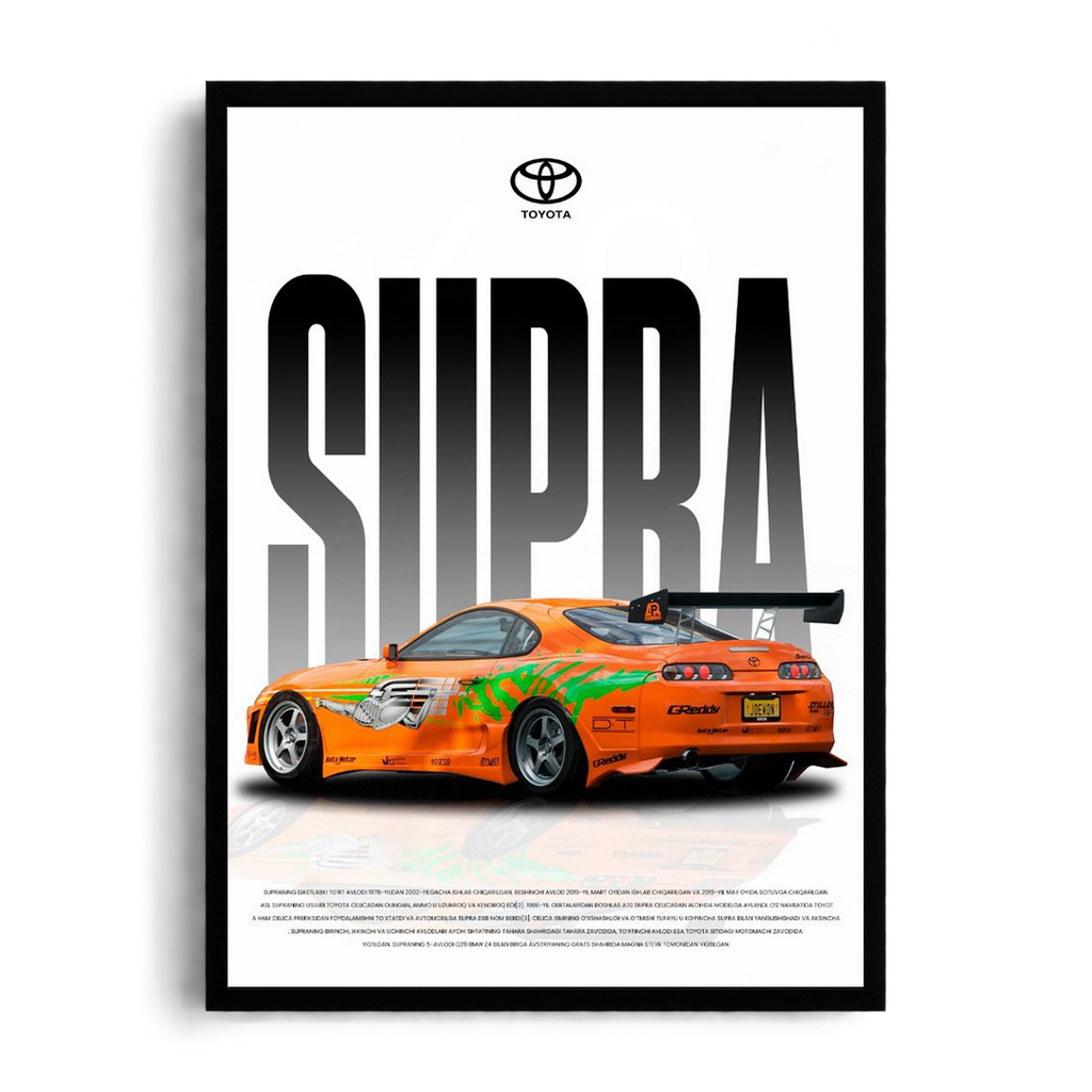 Toyota Supra Iconic Street Racing Edition Framed Poster