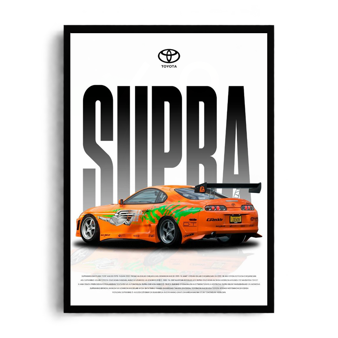 Toyota Supra Iconic Street Racing Edition Framed Poster