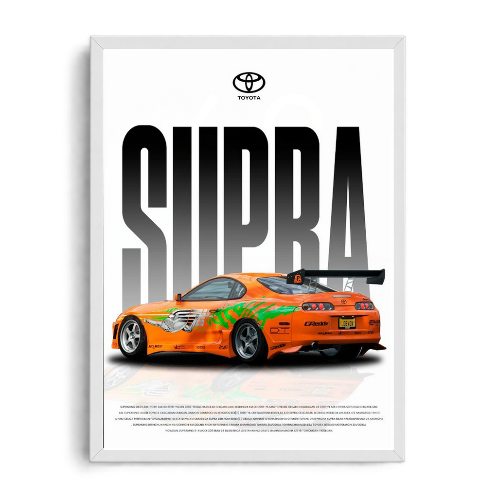 Toyota Supra Iconic Street Racing Edition Framed Poster