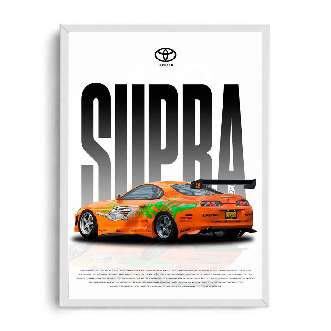 Toyota Supra Iconic Street Racing Edition Framed Poster