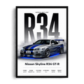 Nissan Skyline R34 GT-R Street Legend Framed Art