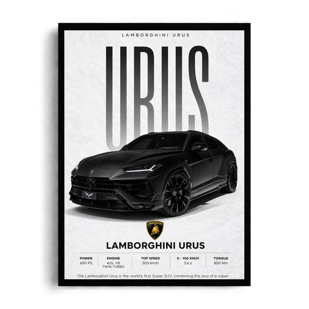 Lamborghini Urus Super SUV Modern Framed Poster