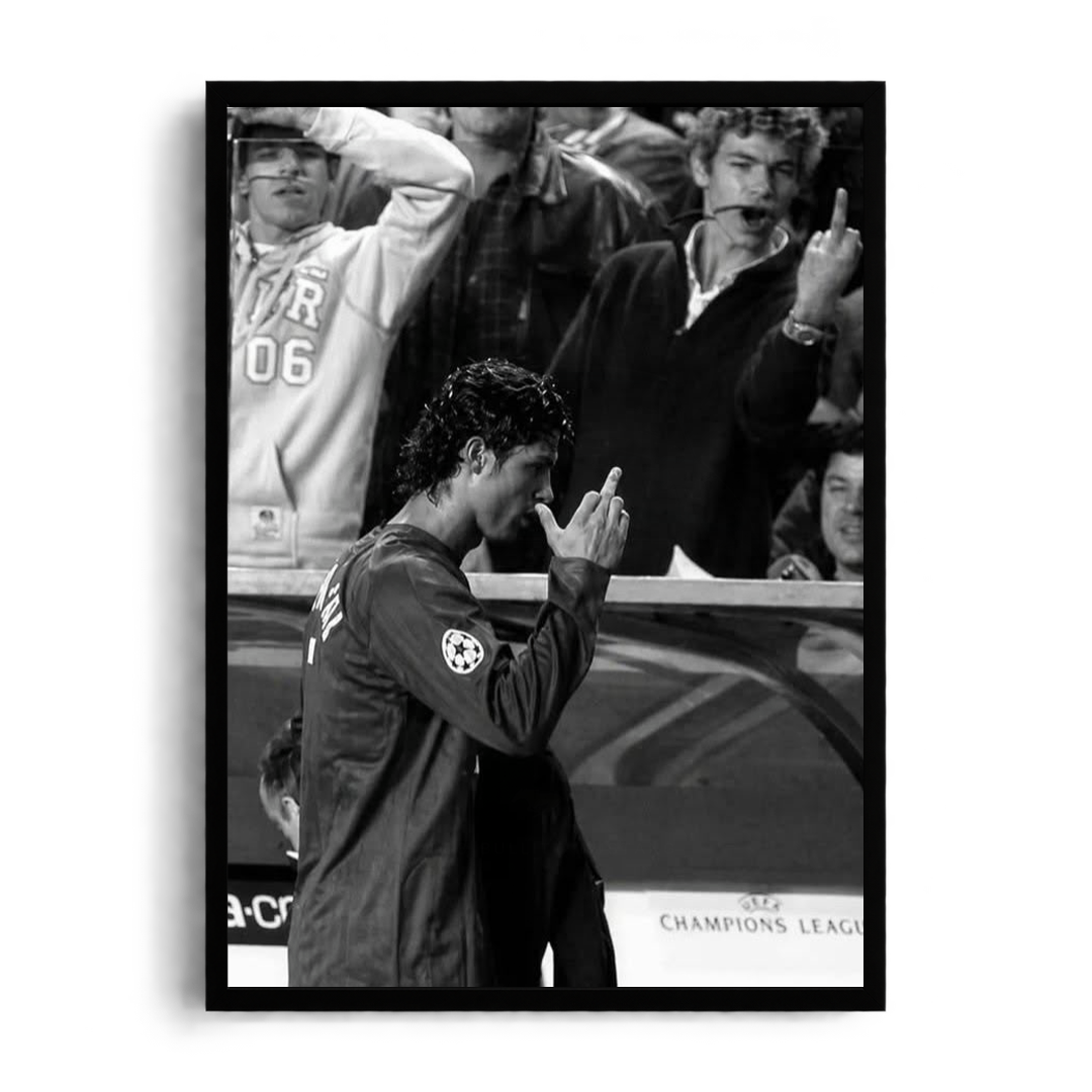 CR7 Iconic Black & White Framed Art