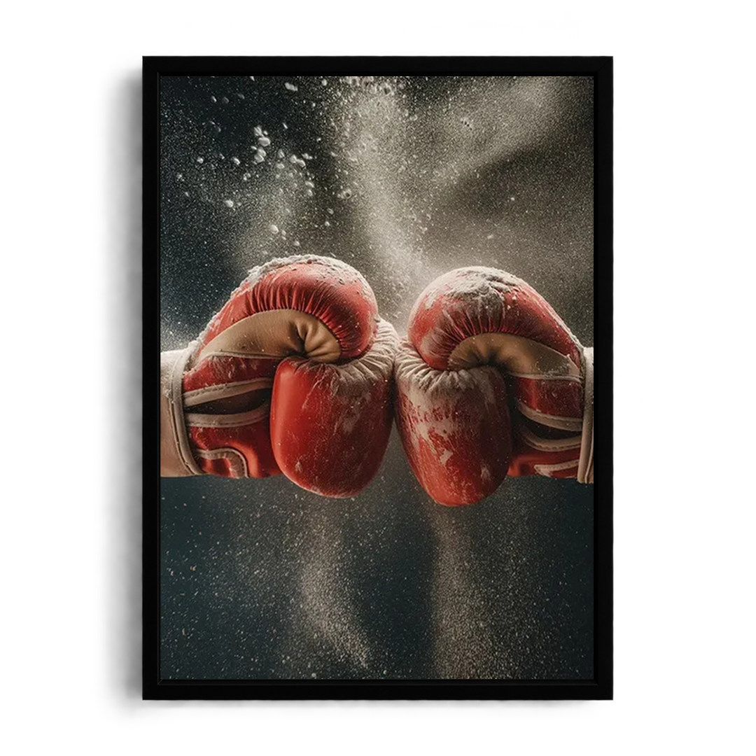 Explosive Boxing Gloves Dust Impact Framed Art Print
