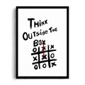 Think Outside The Box Inspirational Tic-Tac-Toe Framed Art Print