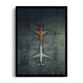 Top-Down Aerial Aircraft & Runway Tarmac Framed Art Print